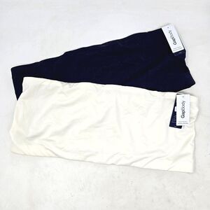GAP BODY Super Stretch Bandeau Bralette NWT Size Large Cream | Navy